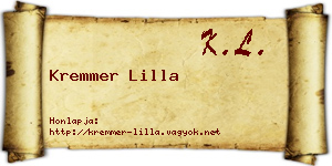 Kremmer Lilla névjegykártya